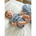 thumbnail image 4 of Loicainy Infant Baby Boys Summer Outfits 3 6 9 12 18 Month Short Sleeve Letter Embroidery Romper with Shorts 2Pcs Clothes Set, 4 of 9
