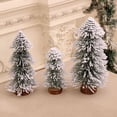 thumbnail image 4 of Árbol de Navidad, 3 piezas de decoraciones artificiales para árboles de Navidad, decoración de mesa navideña con base de madera, para decoración de fiestas navideñas, 4 of 5
