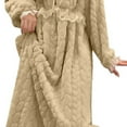 thumbnail image 6 of Gytharion Long Flannel Nightgowns for Women Long Sleeve Plush Warm Winter Nightdress Cute Lace Crew Neck Pullover Sleepshirt Soft Cozy Fuzzy Fleece Bathrobe Sleepwear Loungewear, 6 of 6