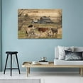 thumbnail image 4 of HFDF Farm Animal Wall Art Country Old Barn Pictures Wall Decor Rustic Canvas Print Farmhouse Landscape Painting Modern Home Artwork for Living Room Bedroom Bathroom Office, 18x12inch Framed, 4 of 6
