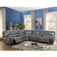 thumbnail image 2 of ACME Saul Faux Leather Sectional Sofa with 2 Reclining Seats in Gray, 2 of 2