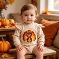 thumbnail image 5 of KPOPLK Holiday Baby Girl Bodysuit Long Sleeve Cartoon Bubble Romper with Christmas Halloween Thanksgiving 3 6 9 12 Months(Brown,12-18 Months), 5 of 6