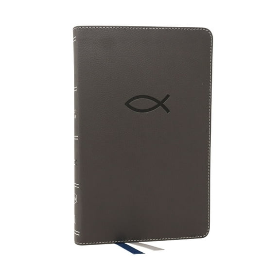 Nkjv, Thinline Bible Youth Edition, Leathersoft, Gray, Red Letter Edition, Comfort Print (Hardcover)