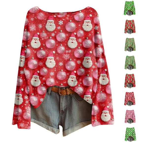 Wutalume Women's Fashion Long Sleeve Christmas Snowman Snowflake Print Cardigan Jacket, Holiday Themed Open Front Sweater, Cozy Layer for Festive Occasions,Army Green L