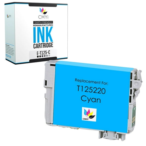 CMYi 125 Cyan 1-Pack Ink Cartridge compatible for Epson 125 - Stylus NX125, NX127, NX130, NX230, NX420, NX530, NX625, WorkForce 320, 323, 325, 520 (1 Cyan)