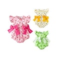 thumbnail image 3 of Rovasas Baby Girls Rompers Flower/Fruits Print Round Neck Infant Bodysuits, 3 of 9