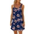thumbnail image 2 of Itsame Womens Casual Dresses Solid Color Round Neck Round Neck Thin Dress Navy Size M, 2 of 5
