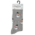 thumbnail image 5 of MeMoi Women's Let it Snowman Holiday Crew Socks - Womens - Female, 9-11, Denim Heather, 5 of 5