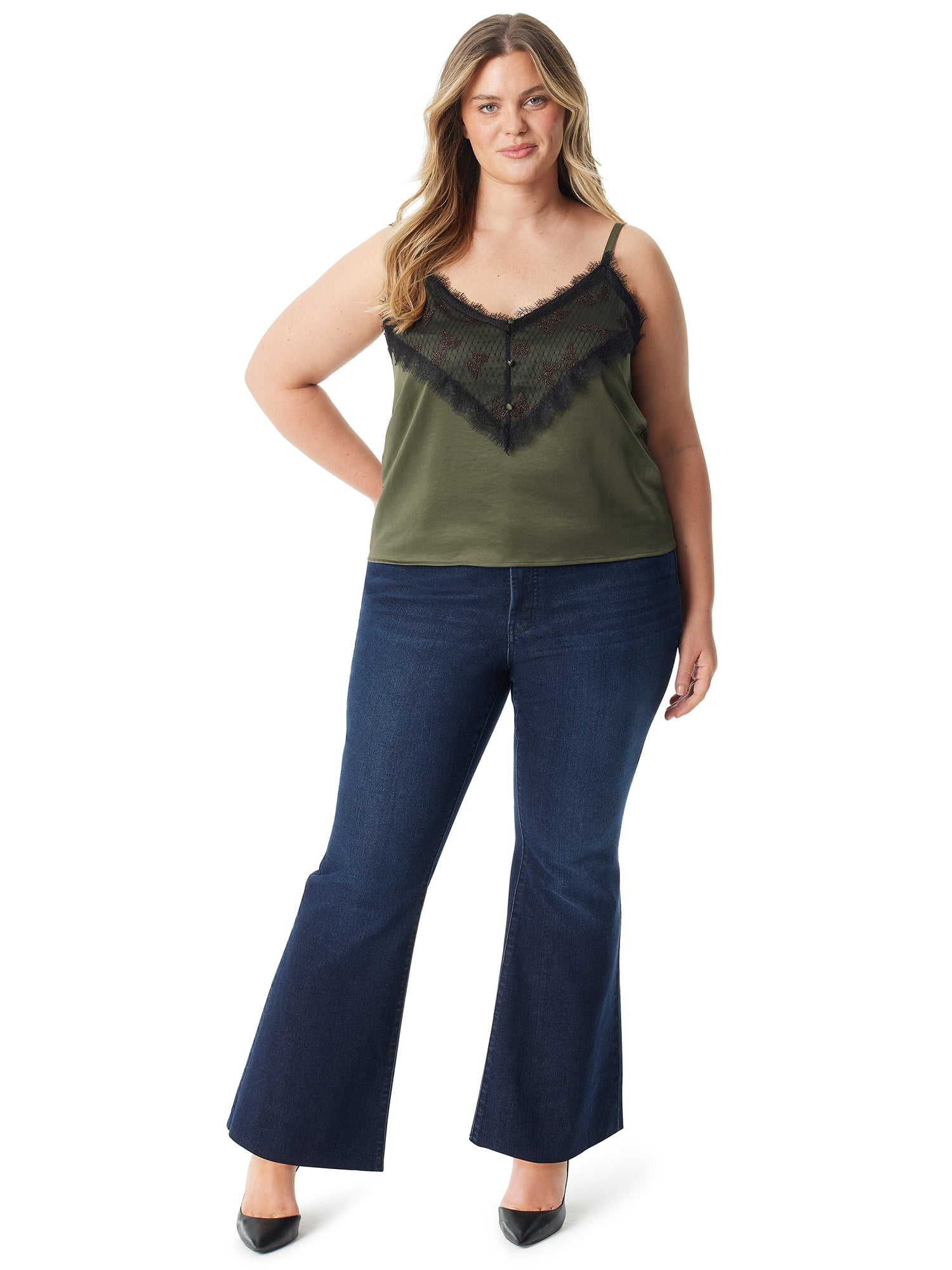 Jessica Simpson Women's and Women's Plus Daisy Fitted Flare Jeans, 30.5", 32.5", and 34.5" Inseams, Sizes 2-26W