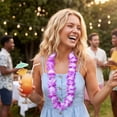 thumbnail image 7 of Hawaiian Lei Ruffled Flower Necklace 41", Tropical Hula Garland, Beach Themed Luau Decor Accessory for Adults Summer Birthday, Hen Stag, Fancy Dress, Themed Events, Poolside Celebrations, 7 of 7