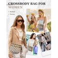 thumbnail image 5 of Checkered Nylon Crossbody Bag for Women, Spacious Checkered Bum Bag Purse Shoulder Bag Sling Bag with Shoulder Strap, 5 of 6
