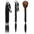 thumbnail image 3 of Benehair Long Braided Ponytail Extensions with Hair Tie Straight Wrap Around Hair Extensions Ponytail Dark Brown 34", 3 of 9