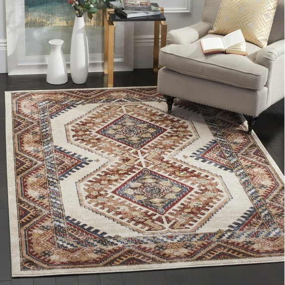 SAFAVIEH Bijar Femie Oriental Area Rug, Ivory/Rust, 4' x 6'