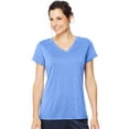 thumbnail image 1 of Hanes T-Shirt Sport Chiné Performance Col en V pour Femmes, P, Bleu Génial Chiné, 1 of 2