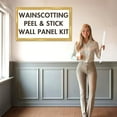 thumbnail image 2 of Wainscoting Panels - Peel and Stick 4 Bottom Frame | Enhance Your Home with Elegance Using Wall Panels for Interior Wall Decor | Wainscotting Wall Panel Kit for Luxury Upgrade | Decorative Wall Panels, 2 of 4