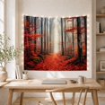 thumbnail image 5 of Misty Autumn Forest Red Maple Leaves in Dense Woodland, Mystical Gothic for Nature Lovers, Forest Wall Art Decor, Halloween Gift, Tapestry Wall Hanging for Bedroom and Living Room, 5 of 7