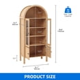 thumbnail image 4 of DEXTRUS LED Arched Storage Display Cabinet with Glass Doors, Kitchen Pantry Cabinet,Natural, 4 of 11