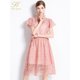 thumbnail image 3 of H Han Queen-ropa elegante para mujer, Vestidos de encaje de manga corta para oficina, fiesta, trabajo, línea A, informal, verano, 2024, 3 of 5