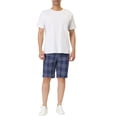 thumbnail image 2 of Lars Amadeus Men's Summer Plaid Shorts Regular Fit Business Chino Short Pants, 2 of 6