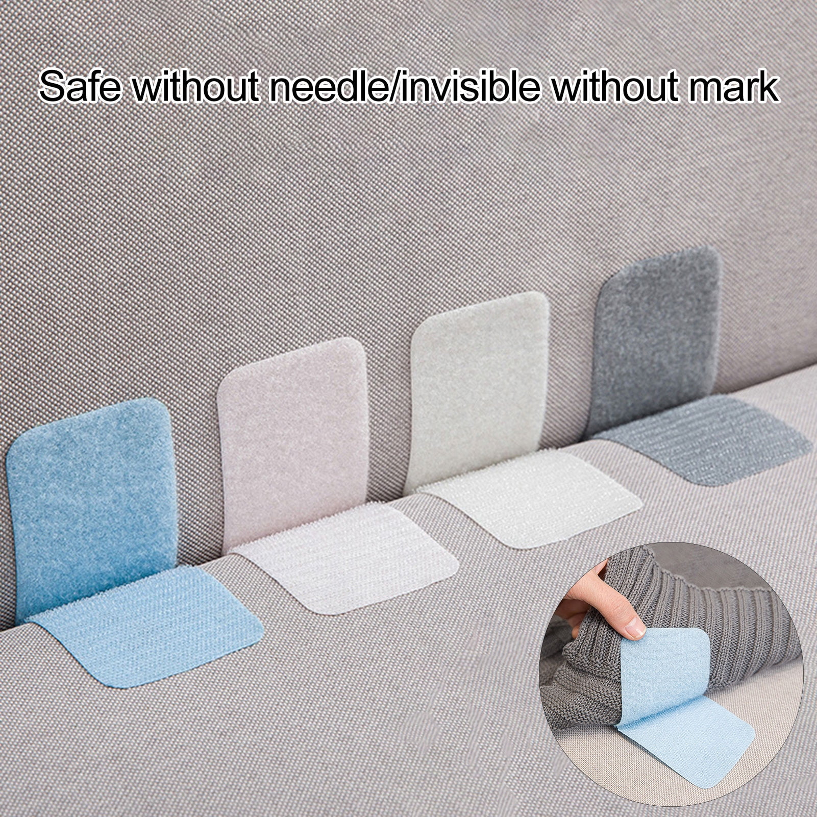 Ostrifin 5Pcs Seamless Double-Sided Fixed Velcro Adhesive Sofa Bed Sheets  Rug Anti-Slip