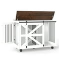 thumbnail image 6 of 47.2" Mobile Dog Crate with Flip-Top Feeding Door, Dual-Access & 5 Caster System (2 Locking), Side Hooks, 6 of 14