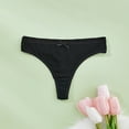 thumbnail image 2 of vigerkar Women's Breathable Cotton Thong Panties (Black, XL), 2 of 4