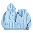 thumbnail image 2 of Fjofpr Blue Hoodies for Women Women's Casual Printed Crew Neck Long Sleeved Loose Hooded Sweatshirts Light Blue xxl, 2 of 6