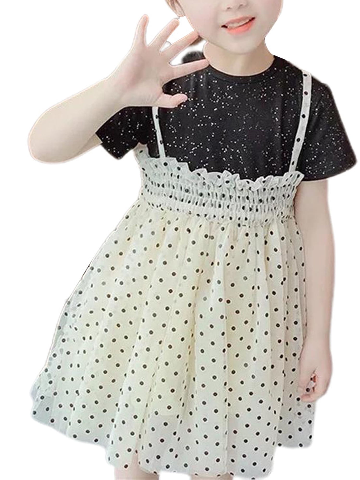 Kids Baby Girls Minnie Mouse Party Tutu Dress Tops Summer Casual Tunika Sundress 