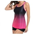 thumbnail image 2 of Womens 2025 Tankini Swimsuits Tummy Control Flowy Swimwear Two Piece Bathing Suits Swim Tank Top with Boyshorts Rose Red M, 2 of 9