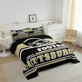 thumbnail image 3 of Erosebridal Sports Theme Bedding Sets Queen with Comforter, Bedroom Decor, Black 3 Pieces, Pittsburgh, 3 of 6