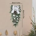 thumbnail image 4 of Christmas Teardrop Swag for Front Door, Floral Teardrop Swags with Bow Ball Ornaments Pine Needles Berries, Artificial Christmas Swags Wreath for Stair Window Wall Mantel, 11.81X15.75inch, 4 of 6