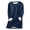 Blue, variant on Top for Women Long Sleeve Solid Warm Medium-Length Flannel Crew Neck Casual Base Layer Daily Outfit
