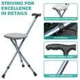 thumbnail image 5 of Lefeke Folding Cane with Seat, Portable Adjustable Walking Cane with Padding Cushion ,Cane Seat for Seniors with LED Light, Sturdy Crutches Stool, Supports up to 330 lbs(Grey Pad), 5 of 8