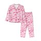 thumbnail image 1 of Balery Pink bows Conjunto de Pijama con Estampado para Mujer, Conjunto de Dos Piezas con Manga Larga, Ropa de Dormir Suave con Bolsillos, Pijamas Cómodos-Medium, 1 of 7