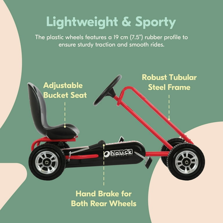 hauck Lightning Pedal Ride On Go Kart Toy for Boys and Girls