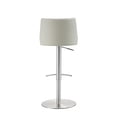 thumbnail image 2 of Whiteline Modern Living Carter Barstool, Adjustable Height, Swivel, Light Grey Faux Leather, Brushed Stainless Steel Base,Gray/Silver, 2 of 5