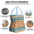 thumbnail image 3 of Boho Bohemia Geometric Line Art Drawstring Lunch Bag Women - Drawstring Lunch Bag Insulated for Work Office - Stain-Resistant Large Lunchbags for Women with Multi-Pockets, 3 of 6