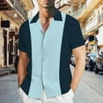 thumbnail image 2 of Wyzesi Chemise Rayée Homme Boutonnée Chemise Imprimée Numérique 3D Rayée Couture Été Manches Courtes Grande Taille Chemise Décontractée Chemise de Compression Homme Manches Longues Chaude, 2 of 4