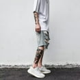 thumbnail image 4 of Men's Summer denim shorts fashion harem pants elastic youth popular shorts boy's high waist jeans, 4 of 6