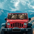 thumbnail image 3 of KUIFORTI Windshield Shade for 2018-2024 2025 Jeep Wrangler JL / 2020-2024 Jeep Gladiator JT Accessories Cute Capybara Automotive Interior Sun Protection Foldable Blocks UV Rays Keep Your Car Cool, 3 of 6