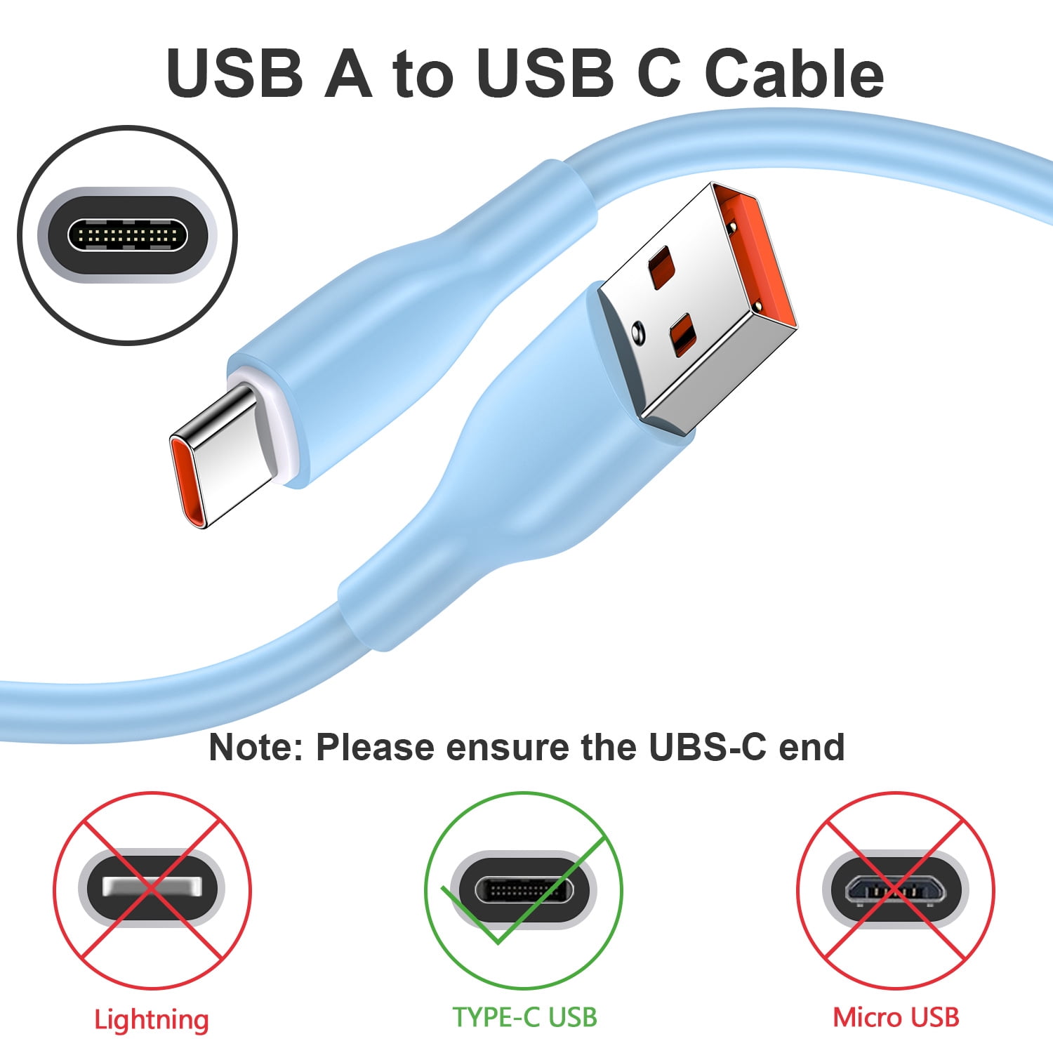 Charging Block,Type C Charger Block Fast Charging HopePow 3PCS 1A/5V Usb Wall Charger Block Adapter Plug with 3PCS Type C Charging Cables 6ft USB C Cable High Speed Android Charger Phone Cords Type C