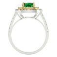 thumbnail image 4 of Halo Engagement Ring for Women - 1.615ct Simulated Emerald in 14K White/Yellow Gold Promise Ring, 4 of 6