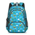 thumbnail image 2 of Excavator and Tree Blue Pattern Cute School Backpack Bag with Padded Back and Adjustable Shoulder Straps 16.9 X 12.6 X 5.9 Inches, 2 of 5