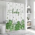 thumbnail image 6 of St Patricks Day Shower Curtain, Waterproof Shower Curtains for Bathroom, Green Love Heart Spring Butterfly Shamrock Washable Fabric Bathtub Curtain Set Bath Decor with 12 Hooks Standard 72"x72", 6 of 8