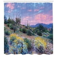 thumbnail image 3 of Ambesonne Sunset Shower Curtain, Mountain Floral Scenery, 69"Wx75"L, Multicolor, 3 of 3