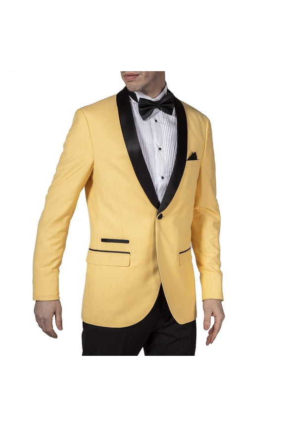 West End by Men's 9-3425 Slim Fit One Button Satin Shawl Collar 2-Piece Tuxedo Suit - Maiez -54R