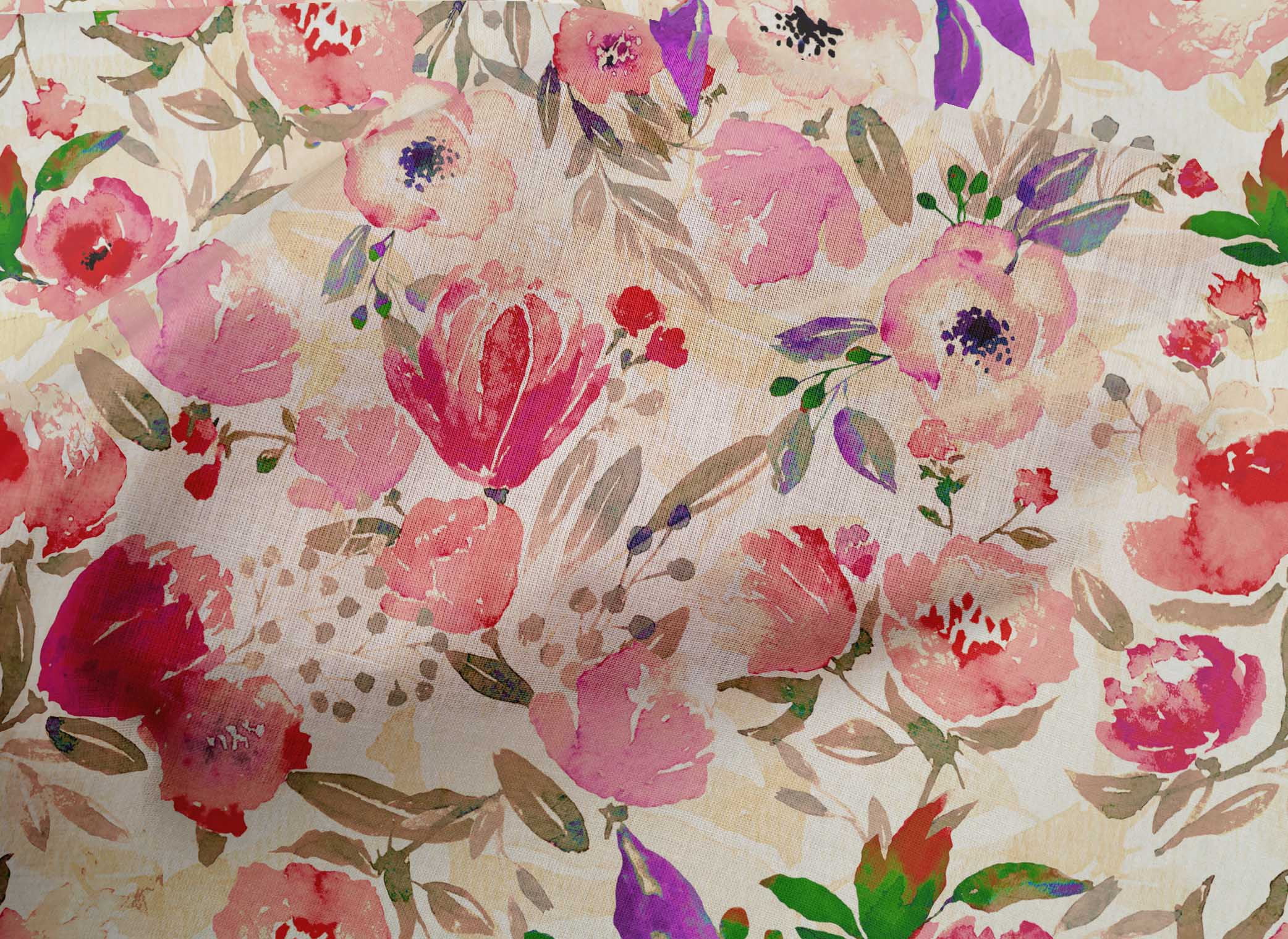 oneOone Cotton Poplin Fuschia Pink Fabric Floral Quilting Supplies Print Sewing Fabric By The Yard 56 Inch Wide-YN