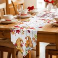 thumbnail image 2 of Fall Gnomes Table Runner Linen Burlap Table Runner 72 Inches Long Thanksgiving Pumpkin Maple Leaves Gray Brown Dresser Scarves for Kitchen Island Coffee Dining Room Party Holiday Decoration 16"x72", 2 of 8