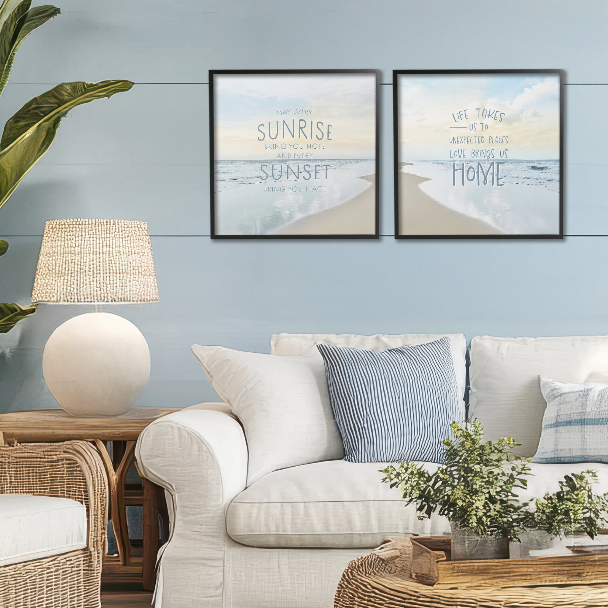 Stupell Industries Beautiful Beach Inspirations 2 Piece Black Framed Giclee Art Set, design by Natalie Carpentieri
