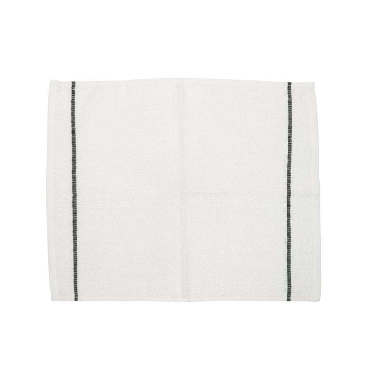 Ribbed Bar Mop White Organic Cotton Dish Towels, Set of 4